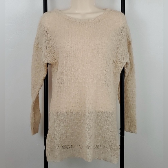 Mes Demoiselles Wool Mohair Sweater Size 2 / US 12 Knit Light Pink Glitter EUC - Picture 1 of 8